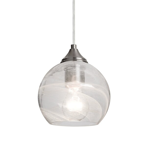 Besa Lighting Jilly Cord Pendant, Vapor Clear, Satin Nickel Finish, 1x60W Incandescent 1JT-JILLYCL-SN - main